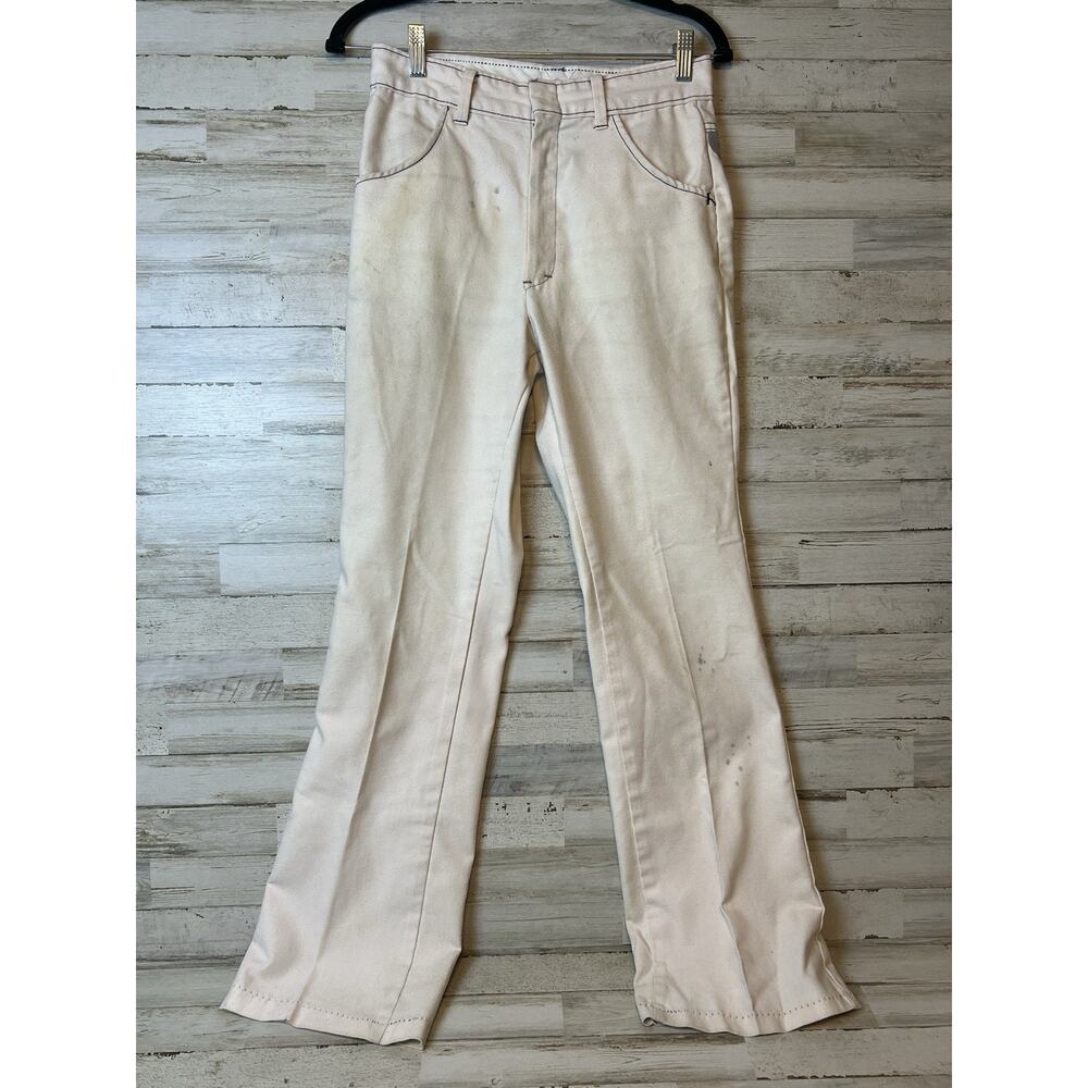 VTG 70s Sears “Put On Shop” Jeans Destroyed Workwear USA Distressed Flare 29x31